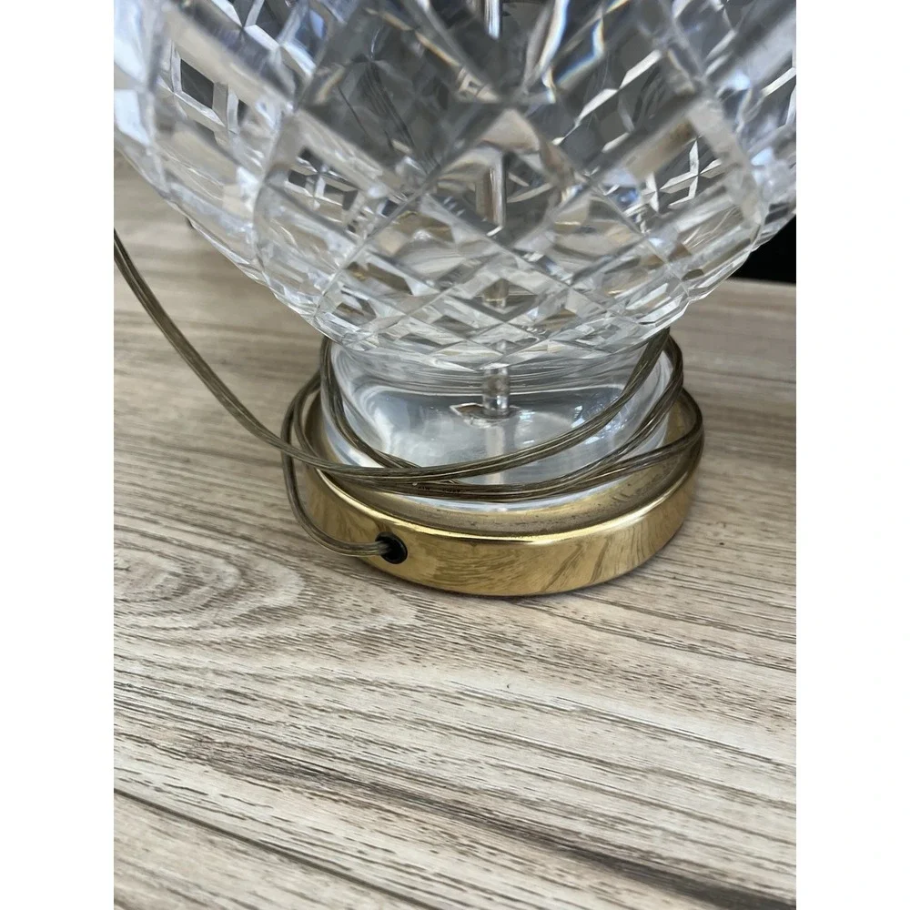 Beautiful Pair Of Waterford Crystal And Brass Table Lamps